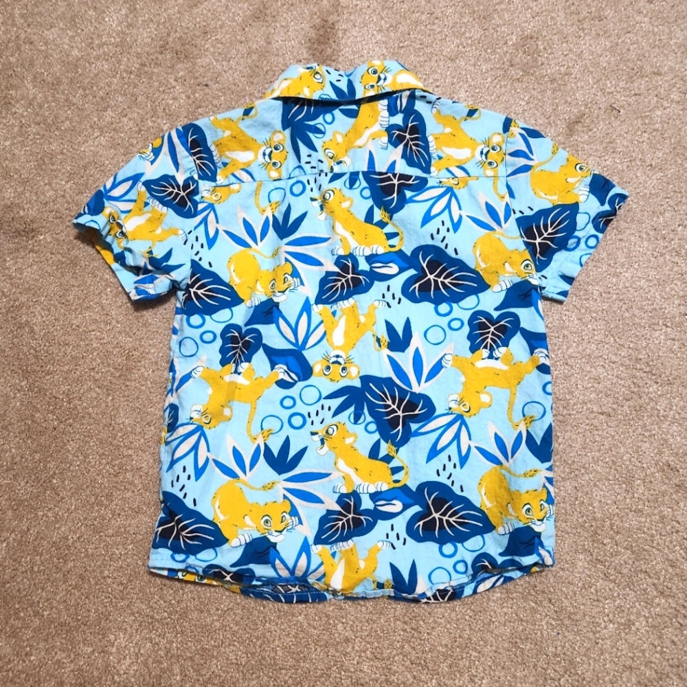 Disney The Lion King Kids Blue and Yellow Button Down Shirt Size 5T - Picture 3 of 3